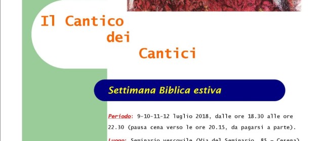 SETTIMANA BIBLICA ESTIVA 2018